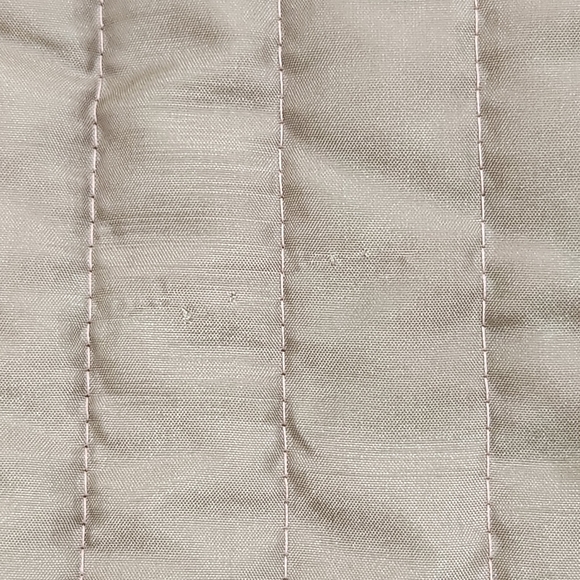 Vintage 70s Quilted Long Coat Rabbit Fur, Sage, US Women's Large (listing as) - Picture 13 of 14